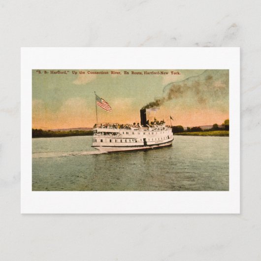 S.S. Hartford, de rivier de Connecticut Briefkaart (Voorkant)