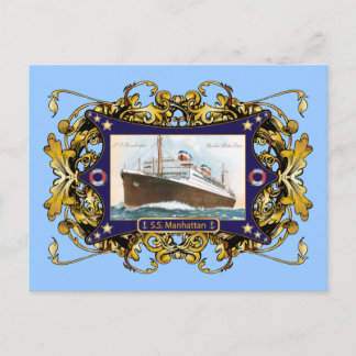 S.S. Manhattan  Steamship Ship Briefkaart