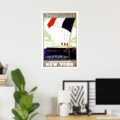 S.S. Paris French Line CGT  Ship Ad Poster (Thuiskantoor)