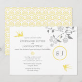S. Sevier Marigold Oiseaux Invitations de mariage (Devant / Derrière)
