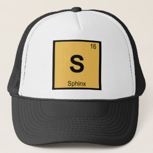 S - Sfinx Griekse Chemie Periodiek Systeem Symbool Trucker Pet