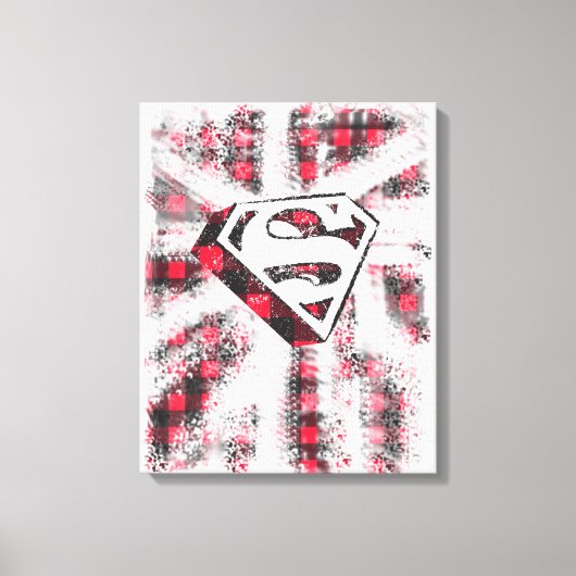 S-Shield Over Plaid Canvas Afdruk (Voorkant)