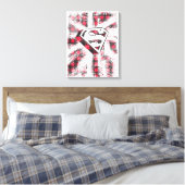 S-Shield Over Plaid Canvas Afdruk (Insitu (Slaapkamer))