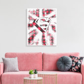 S-Shield Over Plaid Canvas Afdruk (Insitu (Woonkamer))