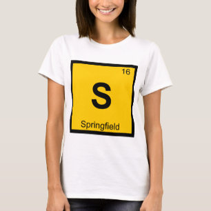 S - Springfield Stad Chemie Periodiek Systeem T-shirt