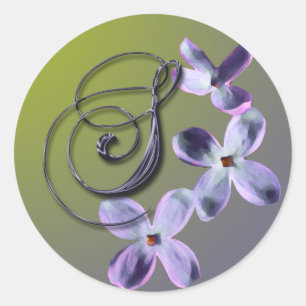 S Sticker à enveloppe Lilac Monogramme