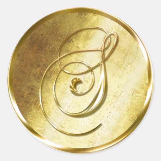 S Stickers d'enveloppes d'or Monogram Faux (Devant)