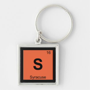 S - Syracuse New York Scheikunde Periodiek Systeem Sleutelhanger
