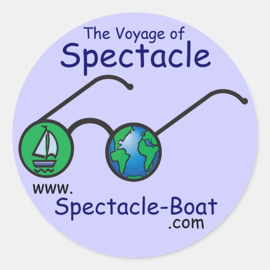 S / V spektakel grote blauwe Sticker (Voorkant)