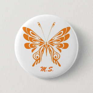 S Vlinder Ronde Button 5,7 Cm