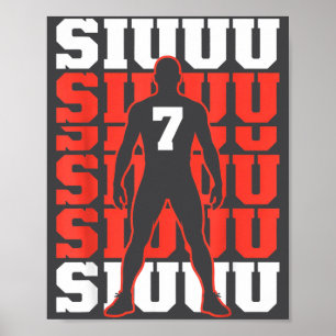 s Voetbalfan Liefhebbers Siuuuu Voetbalspeler Grap Poster