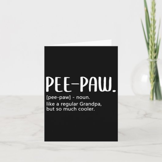 S voor mannen vaders dag reguliere opa pee-paw kaart (Voorkant)