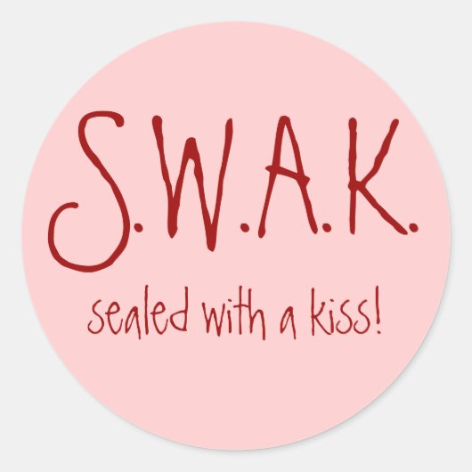 S.W.A.K. verzegeld met een kus! sticker (Voorkant)