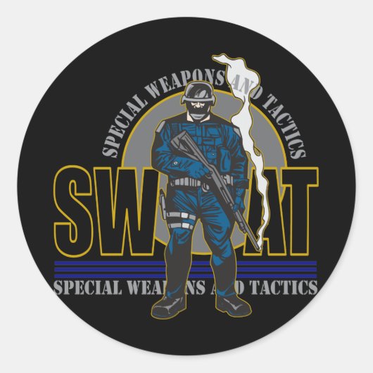 S.W.A.T. Houding Ronde Sticker (Voorkant)