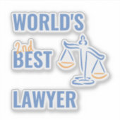 's Werelds beste advocaat. Collega cadeau idee. pl Sticker (Voorkant)