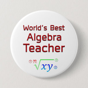 's Werelds beste algebra-leraar met formule Ronde Button 7,6 Cm