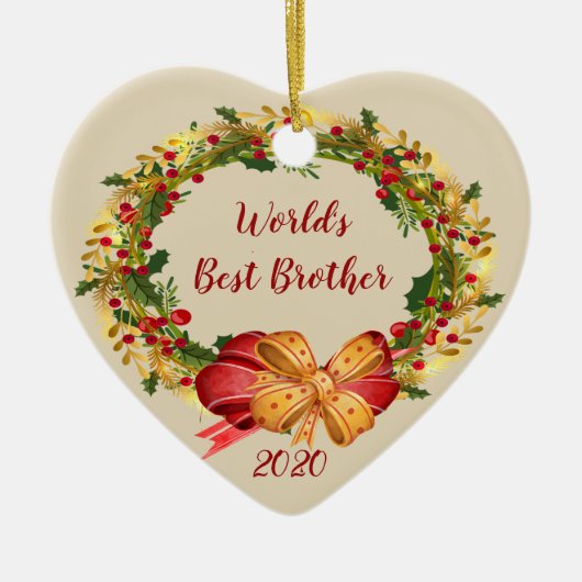 's Werelds beste broeder Antiek kerstmis Keramisch Ornament (Voorkant)
