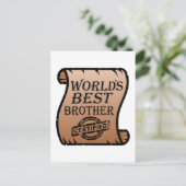 'S Werelds Beste Broer Grappig Certificaat Briefkaart (Staand voorkant)