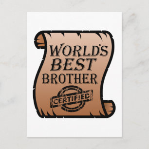 'S Werelds Beste Broer Grappig Certificaat Briefkaart