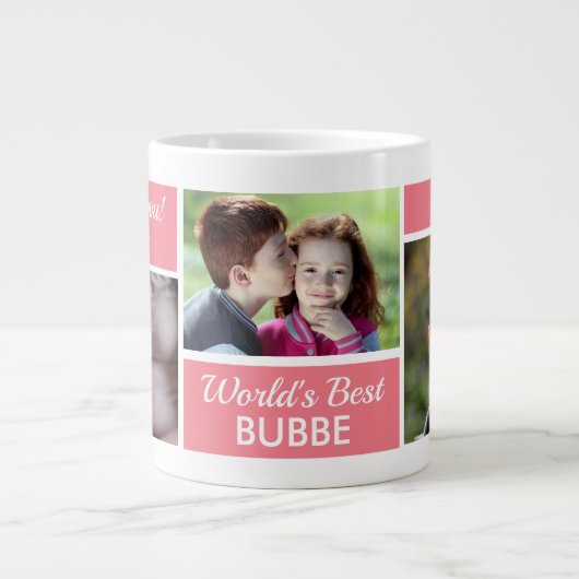 's Werelds beste Bubbe Photo Collage Giant Coffee- Extra Grote Beker (Voorkant)