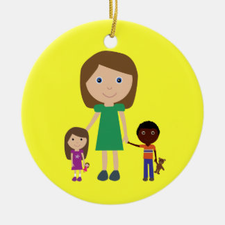 's Werelds beste Cartoon voor schoolkinderen Keramisch Ornament