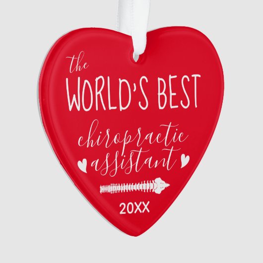 's Werelds beste chiropractische assistent hart Ornament (voorkant)
