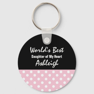 's Werelds beste DAUGHTER IN WET Polka Dot Gift V0 Sleutelhanger