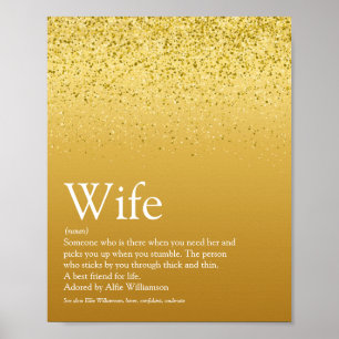 's Werelds beste definitie van vrouw Gold Glitter  Poster