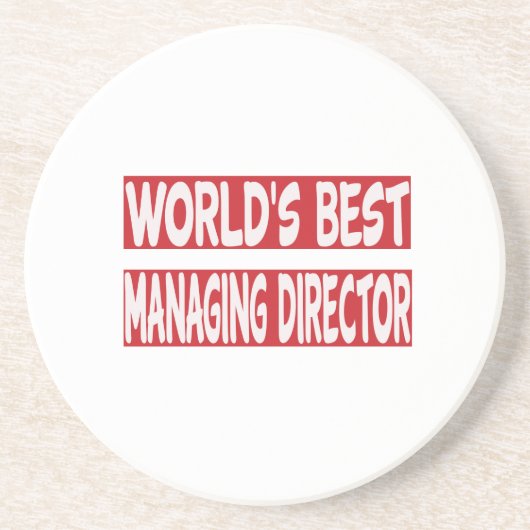 's Werelds beste directeur. Zandsteen Onderzetter (Voorkant)