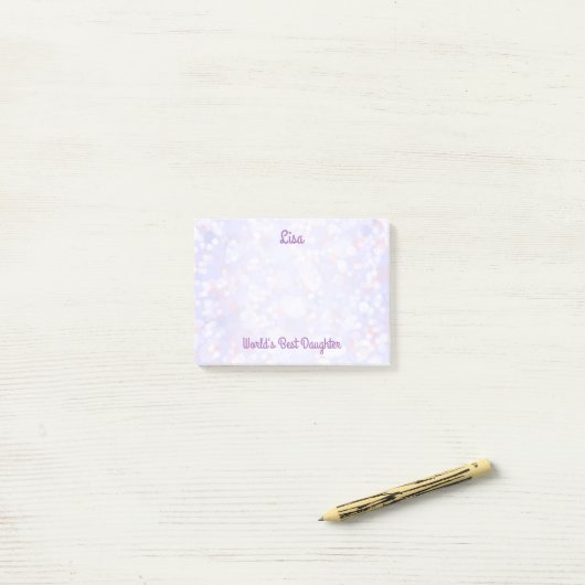 's Werelds beste dochter  Bokeh Post-it® Notes (Op bureau)