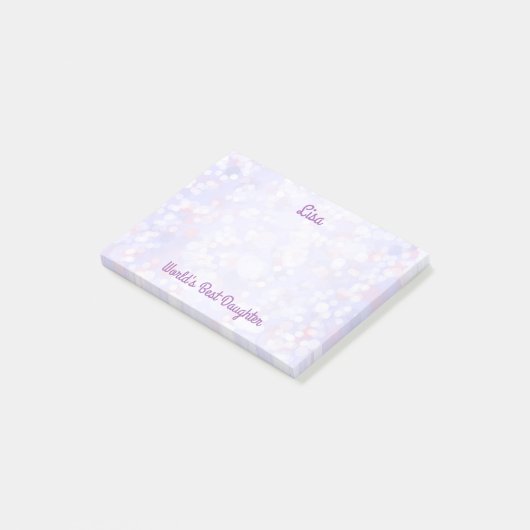 's Werelds beste dochter  Bokeh Post-it® Notes (Schuin)