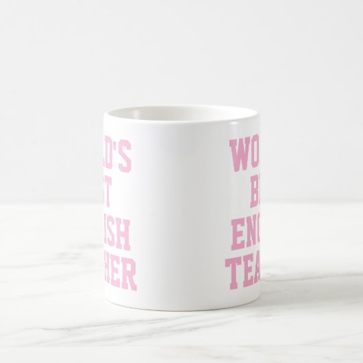 'S Werelds Beste Engelse Docent Gift Mok Roze (Center)