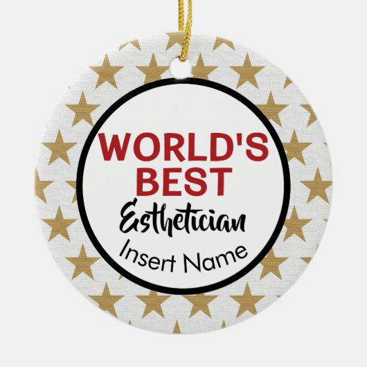 's Werelds beste estheticus Keramisch Ornament (Voorkant)