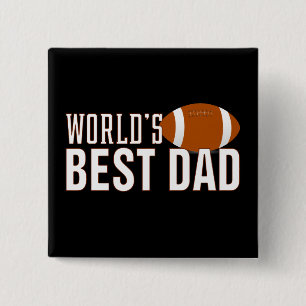 's Werelds beste Football voor vaders Typografie Vierkante Button 5,1 Cm