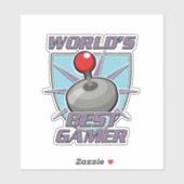 's Werelds beste gamer retro logo Sticker (Vel)