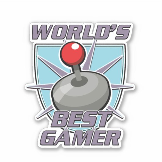 's Werelds beste gamer retro logo Sticker (Voorkant)
