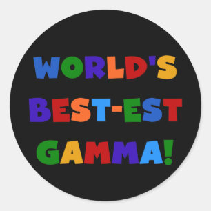 'S Werelds Beste Gamma Heldere Kleuren Geschenken Ronde Sticker