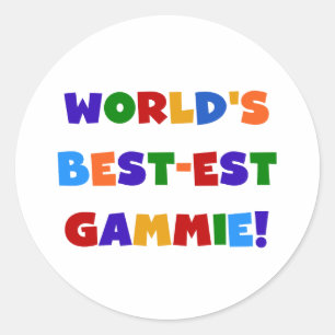 'S Werelds Beste Gammie Heldere Kleuren Geschenken Ronde Sticker