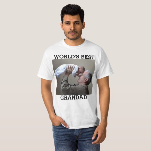'S WERELDS BESTE GRANDAD Custom Photo Creëer Your T-shirt (Voorkant volledig)