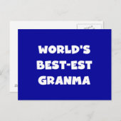 's Werelds Beste Granma Zwart-wit Briefkaart (Voorkant / Achterkant)