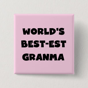 's Werelds Beste Granma Zwart-wit Vierkante Button 5,1 Cm