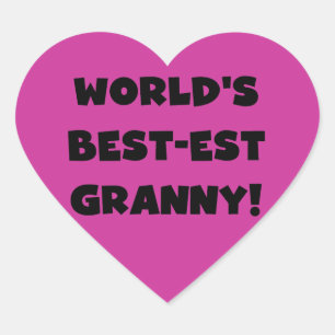 'S Werelds Beste Granny Black Text Tshirts Geschen Hart Sticker