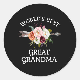 's Werelds beste grote oma pijl bloem boeket Ronde Sticker