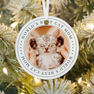's Werelds beste kat mam Klassieke Eenvoudige Foto Metalen Ornament