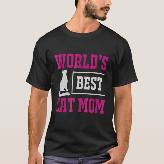 's Werelds beste kat mam liefde kat moederdag T-shirt (Voorkant)