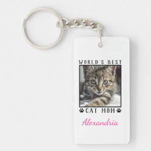 's Werelds beste kat mam schildert foto-Lijst Sleutelhanger