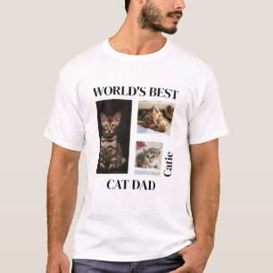 'S Werelds Beste Kat Papa Custom Name Gift T-shirt