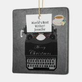 's Werelds beste kerstversiering voor tekstschrijf Keramisch Ornament (Links)