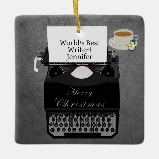 's Werelds beste kerstversiering voor tekstschrijf Keramisch Ornament (Voorkant)