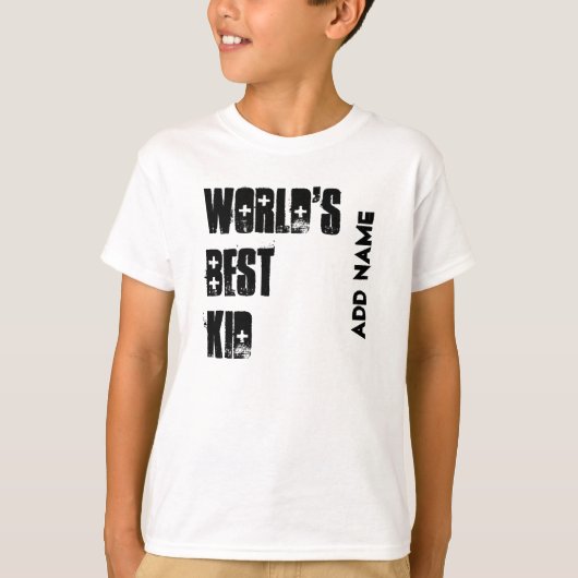 's Werelds beste Kind, aangepaste naam zwart-wit W T-shirt (Voorkant)